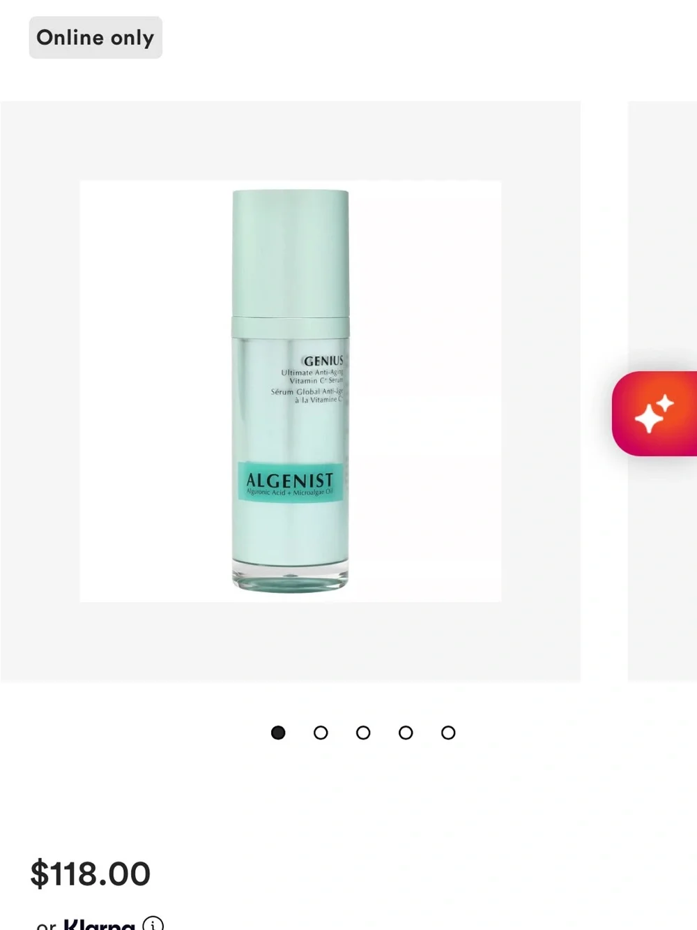 Algenist Vitamin C+ Anti-Aging Serum Box in Teal and Silver